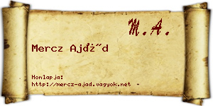 Mercz Ajád névjegykártya
